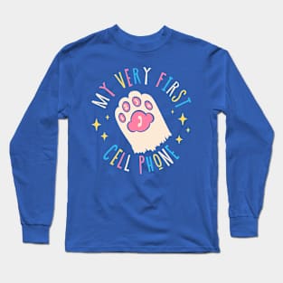 Paws | My very first cell phone | For emergency calls only Long Sleeve T-Shirt